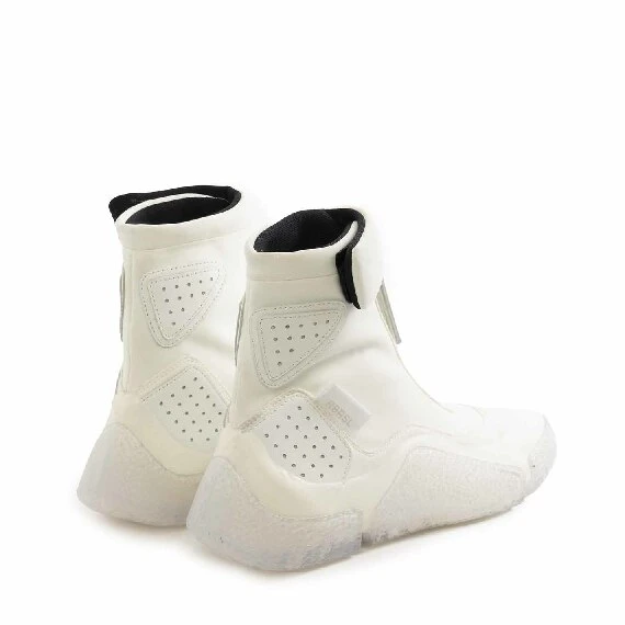 Women's white ZEST technical fabric boots with see-through sole