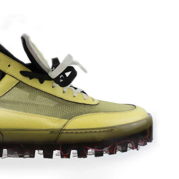 Men’s Bold yellow leather and technical fabric sneakers