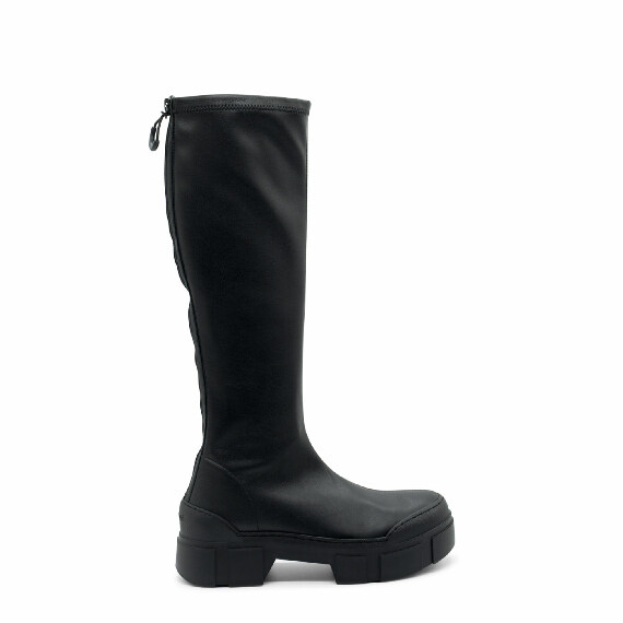 Roccia Black Faux Leather Boots