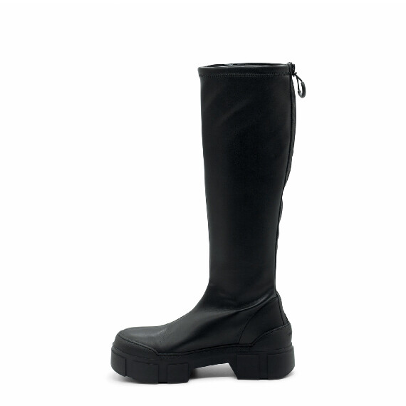 Roccia Black Faux Leather Boots