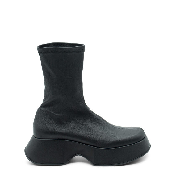 Mini Yoko Black Soft Stretch Nappa Leather Half Boots