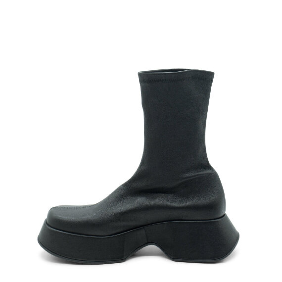 Mini Yoko Black Soft Stretch Nappa Leather Half Boots