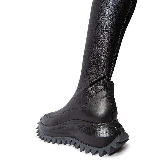 D22 Running-Cuissardes ecopelle stretch nera