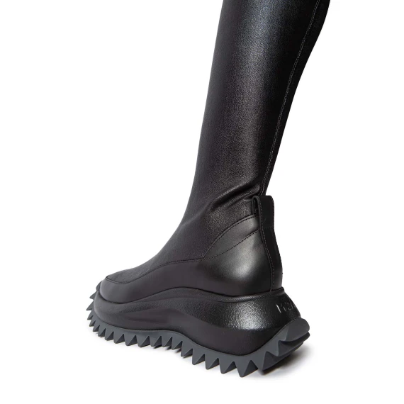 D22 Running-Cuissardes ecopelle stretch nera