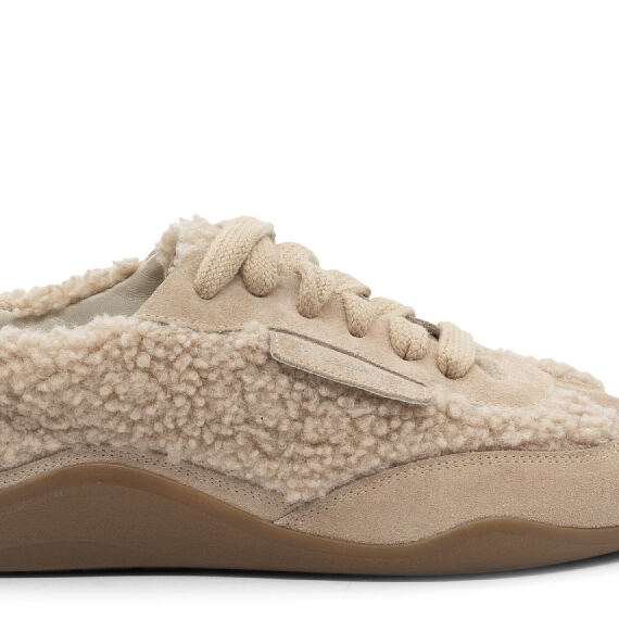 G32 Ondina-Scarpa peluche allacciata nera