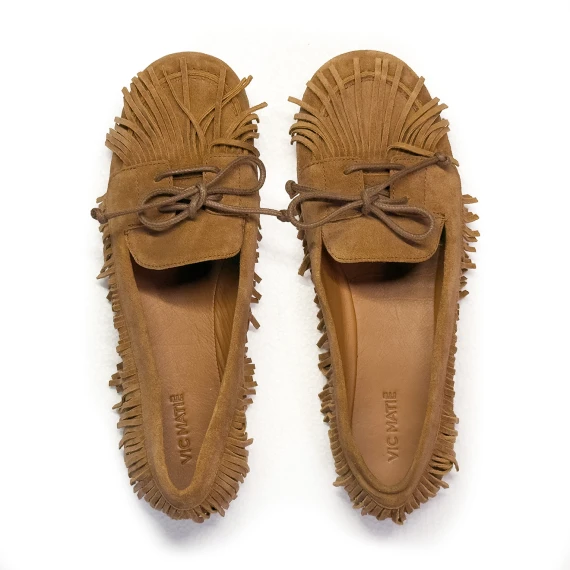 K02_Moka<br>Loafer with fringes tan
